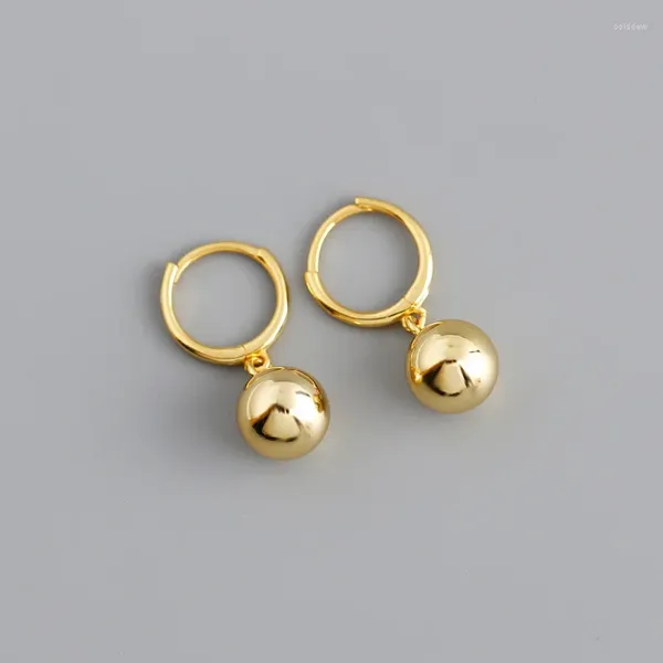 Pendientes de aro de moda chapados en oro borla bola redonda para mujeres niñas elegante regalo de joyas de fiesta Eh396