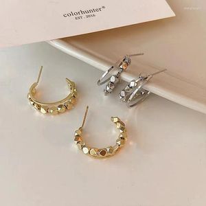 Boucles d'oreilles cerceau mode coréen métal élégant boucle d'oreille femme 2023 Vintage couleur or géométrique déclaration bijoux Brincos cadeau