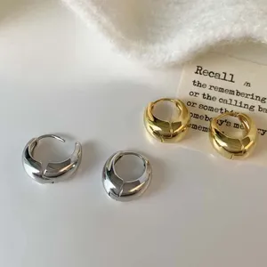Hoepel oorbellen mode metaal glad dikke voor vrouwen meisjes eenvoudige gouden zilveren kleur ronde cirkel statement sieraden