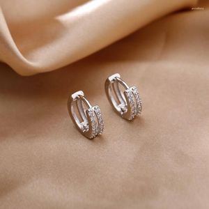 Hoop oorbellen mode mini goud oorbel topkwaliteit cz crystal clssic charm zilveren kleur voor vrouwen meisjes sieraden cadeau 2023