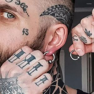 Pendientes de aro de moda Punk, colores surtidos, acero inoxidable, Huggie con bisagras para hombres y mujeres, joyería Simple para fiesta de Rock y graduación