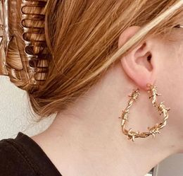 Boucles d'oreilles créoles Punk en forme d'épine de cœur pour femmes, tendance, fille épicée, personnalité créative, accessoires bijoux de fête