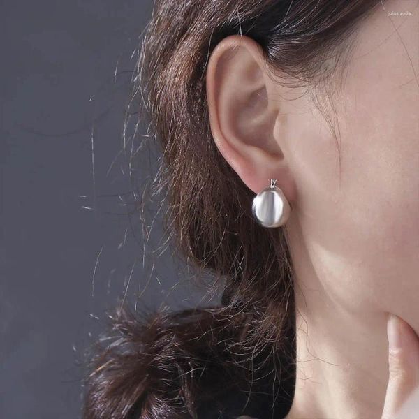 Pendientes de aro de moda Color plata francés geométrico bola en forma de oro en forma de U pendientes redondos