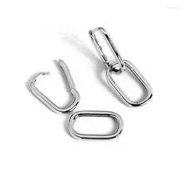 Oorringen Mode Zilveren Kleur Paperclip Link Chain Voor Vrouwen Punk Hip-Hop Metalen Dubbele Ovale Cirkel Bruiloft Sieraden