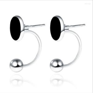 Hoepel oorbellen mode verzilverd voor mannen vrouwen feestaccessoires cool glazuur zwarte ronde hoepels mannelijke sieraden