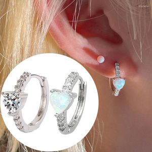 Hoepel oorbellen mode sprankelende maansteen zirkon hart voor vrouwen knuffels feest bruiloft sieraden cadeau e935