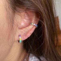 Boucles d'oreilles créoles mode douce oreille manchette pince boucle d'oreille sans perçage petite couleur coeur chaîne géométrie Cartilage Earcuff femmes fête bijoux