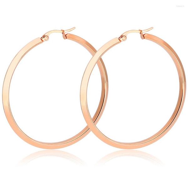 Boucles d'oreilles créoles en titane et acier, Triangle géométrique, rhombique, solide, rond, exagéré, grands bijoux pour femmes, accessoires, cadeau