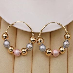 Hoop oorbellen Fashion Trendy Statement for Women Gold Color Ball Bead Earring Luxe sieraden Accessorie Wedding Anniversary