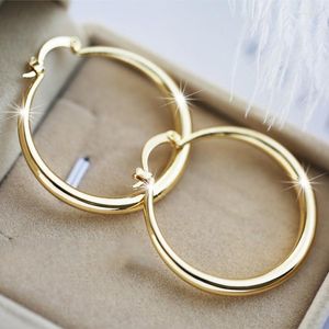 Boucles d'oreilles créoles pour femmes, grand anneau plaqué or, bijoux de luxe, de mariage, de fiançailles, cadeau d'anniversaire, vente en gros