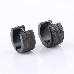 Oorringen Mode Dames Heren Mat Klein Huggie Titanium Zand Oppervlaktekleur Goud Zwart Brede sieraden