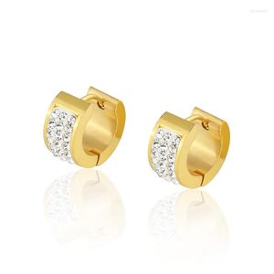 Hoop oorbellen modieuze en elegante hoogwaardige gouden kleine ronde vierkante kristal dames sieraden groothandel