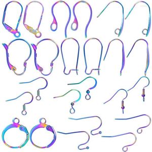 Boucles d'oreilles cerceau trouver ensemble outils boucle d'oreille crochets anneau de saut ouvert fil français se connecte pour les accessoires de fabrication de bijoux à bricoler soi-même