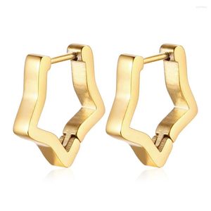 Boucles d'oreilles créoles FIREFROS 2023 or noir argent couleur acier inoxydable géométrique étoile bijoux pour hommes femmes