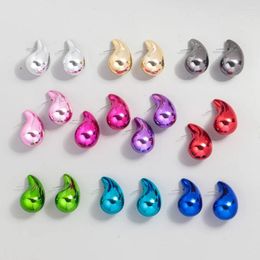 Boucles d'oreilles créoles en forme de mouton de poisson, couleur métallique tendance, grande boucle d'oreille en acrylique en forme de goutte d'eau pour femmes, bijoux brillants, cadeaux