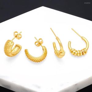 Hoop oorbellen flola kleine goud vergulde c vorm voor vrouwen draai hoepels sierlijke groothandel juwelen feest geschenken ersa262