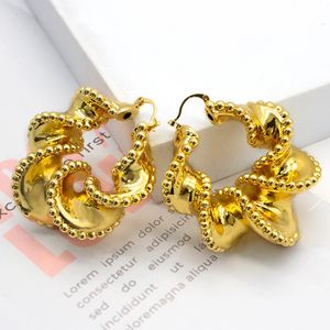 Hoop oorbellen voor vrouwen Afrikaanse Dubai Twisted Clip Earring koperen mode -sieraden voor dagelijkse slijtage Geschenken Partij 231221