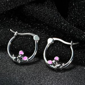 Hoepel oorbellen voor vrouwen Puur Titanium Wit Vergulde Meisjes Leuke Dierlijke Vorm Gift Accessoires Mode-sieraden