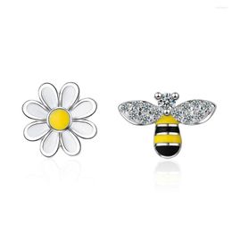 Boucles d'oreilles créoles pour femmes goujons ensemble filles mignon femelle frais et abeille marguerite asymétrique tournesol