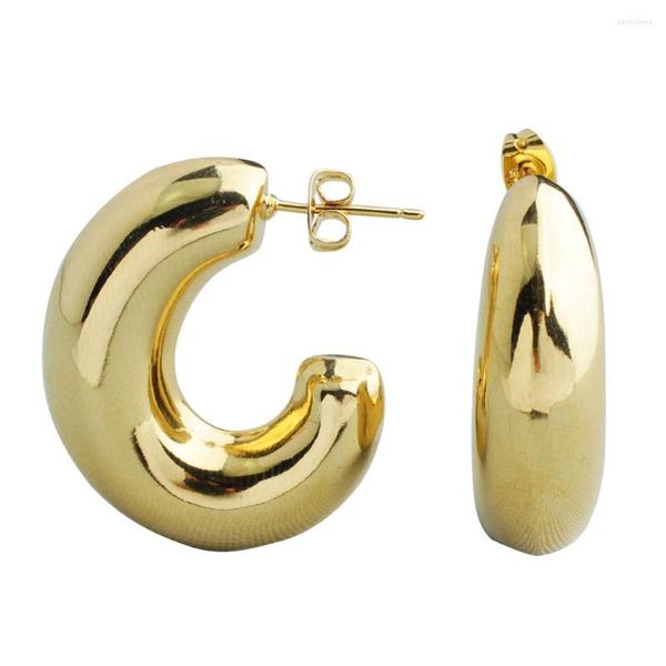 Pendientes de aro FS, llegada moderna, joyería clásica de cobre chapada en oro para regalo, pendientes de moda de Arabia Saudita para mujer