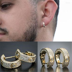 Pendientes de aro Conjunto completo de joyas hipoalergénicas de tendencia hip hop para hombres de circón