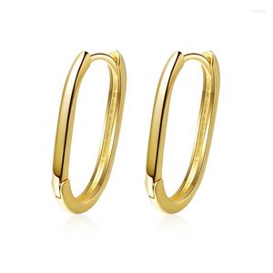 Hoop oorbellen Geometrisch elliptisch voor vrouwen Smooth Copper Golden/White Simple Earring Accessoire vrouwelijke trendy oor sieraden geschenken