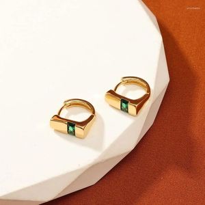Boucles d'oreilles créoles géométriques ovales pour femmes, matériau en cuivre, accessoires de bijoux, vente en gros