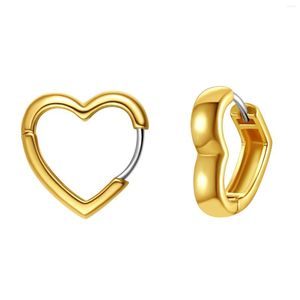 Hoop oorbellen Gift Hartvormige Huggie voor vrouwen 18K Gouden Ear Cuffs met Sterling Silver Wire Girls 'Studs CP529