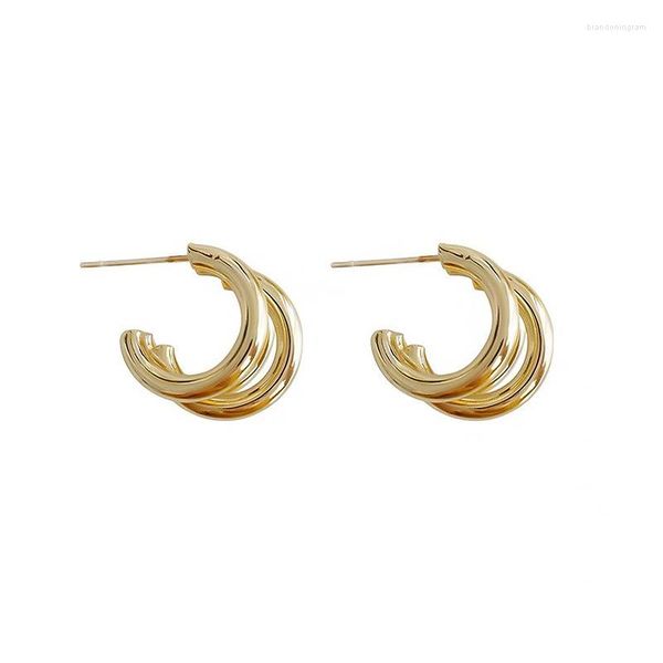 Boucles d'oreilles créoles couleur or C forme pour femmes mode moustique bobine boucle d'oreille hypoallergénique grande déclaration légère bijoux à la mode