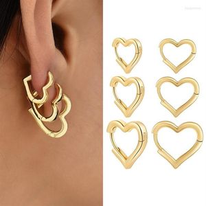 Boucles d'oreilles cerceau couleur or en forme de cœur, boucle d'oreille circulaire pour femmes, breloque tendance, petite boucle d'oreille, bijoux à la mode, cadeau 270T