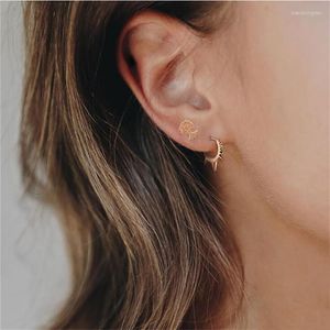 Hoepel oorbellen goud voor vrouwen bengelen manchetbezagen geplateerde kleine piekoorring