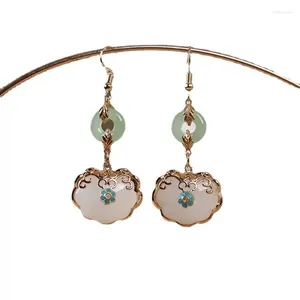 Boucles d'oreilles de cerceau Gold plaqué classique chinois simple antique simple