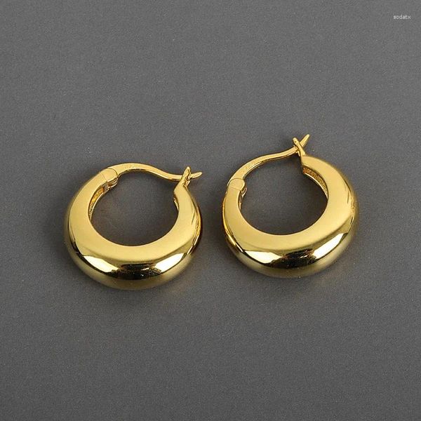 Boucles d'oreilles de cerceau or / argent couleur grosse pour les femmes bijoux en acier inoxydable 2023