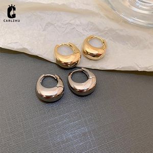 Pendientes de aro de Color dorado y plateado con textura de Metal para Mujer, hebilla geométrica para oreja, Huggies, joyería de moda, Pendientes para Mujer