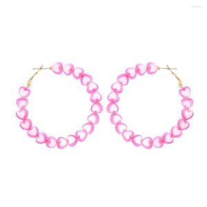 Boucles d'oreilles cerceau Harajuku doux rose pêche amour coeur 2023 tendance bijoux pour femmes filles exagérer mignon fête coréenne