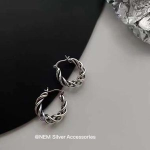 Boucles d'oreilles créoles Harnie Shop à la mode Hiphop INS, boucles d'oreilles unisexes en argent Sterling S925