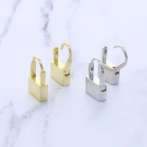 Pendientes de aro con cerradura de Color dorado pequeño para mujer, candado Huggie, joyería de moda Punk femenina