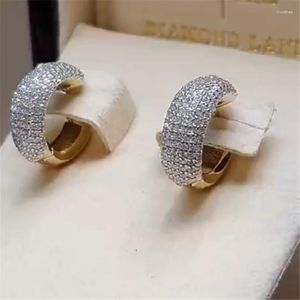 Boucles d'oreilles créoles couleur argent pour femmes, bijoux de haute qualité, Micro pavé, pierre CZ, mode polyvalente, cercle pour filles, tendance