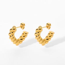 Pendientes De Aro Huggie De Acero Inoxidable Chapado En Oro De 18 Quilates Con Forma Geométrica Para Mujer Orecchini Da Donna De Moda