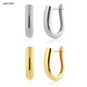 Hoop oorbellen Huggie 925 Sterling Silver Gold Ovals Plain Huggies Piercing Hoop oorrang Clips 2023 Wedding Sieraden Pendienteshoop