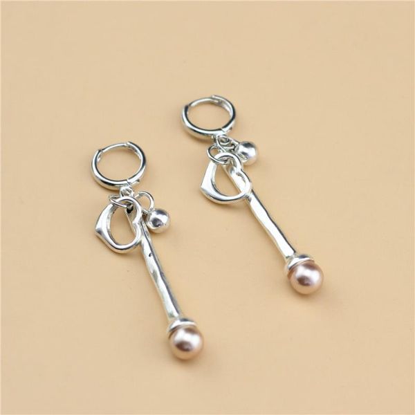 Boucles d'oreilles créoles Huggie Anslow bijoux de mode faits à la main Vintage argent plaqué femmes élégantes boucle d'oreille accessoire breloques mariage tressé