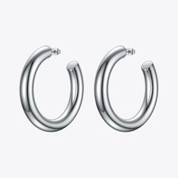 Hoop Boucles D'oreilles Huggie ENFASHION Épais-tube Pour Les Femmes En Acier Inoxydable Rock Hiphop Creux Cercle Cerceaux Boucles D'oreilles 2023 Bijoux De Mode E1172