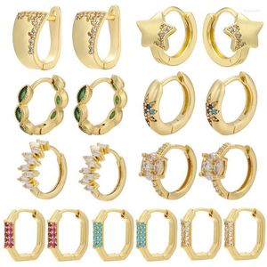 Hoop oorbellen Huggie Gold Silver Color Mini Trendy Snake Star Party Sieraden Elegante Geometrische kubieke Zirkonia Crystal Stonehoop Indu2222