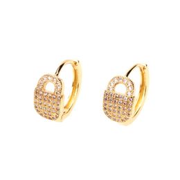 Boucles d'oreilles Huggie Micro pavé en Zircon pour femmes, accessoires de haute qualité, couleur cuivre, bijoux de luxe tendance, cadeau