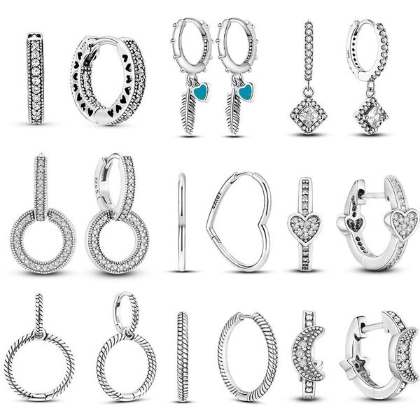 Boucles d'oreilles créoles Huggie Sell Silver 925 Fit Original Charms For Women Fine Jewelry Gifts