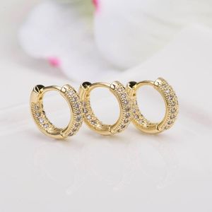 Hoop oorbellen Huggie Small Trendy Circle For Women Gold Cz Zirconia Ear Piercing sieraden Geschenken Brincos Bijouxhoop