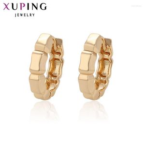 Boucles d'oreilles créoles Huggie Xuping mode boucle d'oreille couleur or femmes élégantes Design bijoux fête des mères cadeau 96719Hoop Mill22