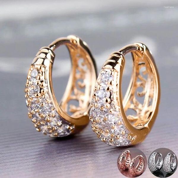 Huitan – boucles d'oreilles créoles pour femmes, vêtements quotidiens, luxe pavé éblouissant, accessoires exquis, bonne qualité, bijoux polyvalents à la mode