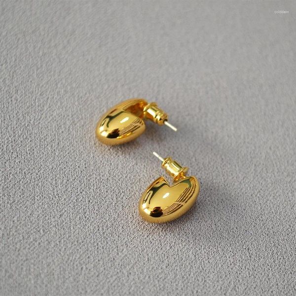 Boucles d'oreilles créoles INS Design Cool et minimaliste, en laiton doré, argent 925, aiguille de tempérament en forme d'œuf pour femmes