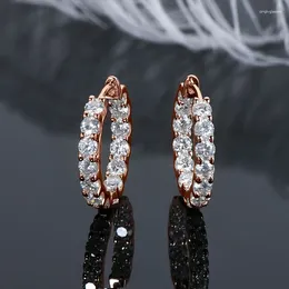 Boucles d'oreilles cerceau Iogou 2024 Stud Silver 925 3 mm D Color Moissanite pour femmes Jewelry Classic Top Valette d'oreille d'or rose